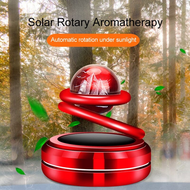 Solar-Powered 360° Rotating Car Air Freshener with Crystal Ball