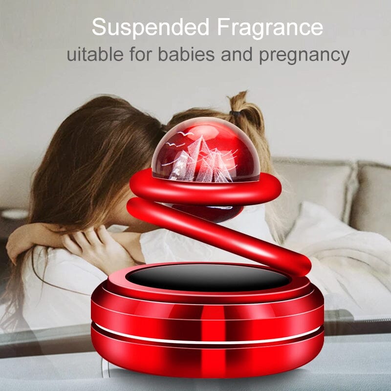 Solar-Powered 360° Rotating Car Air Freshener with Crystal Ball