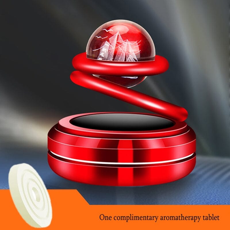 Solar-Powered 360° Rotating Car Air Freshener with Crystal Ball