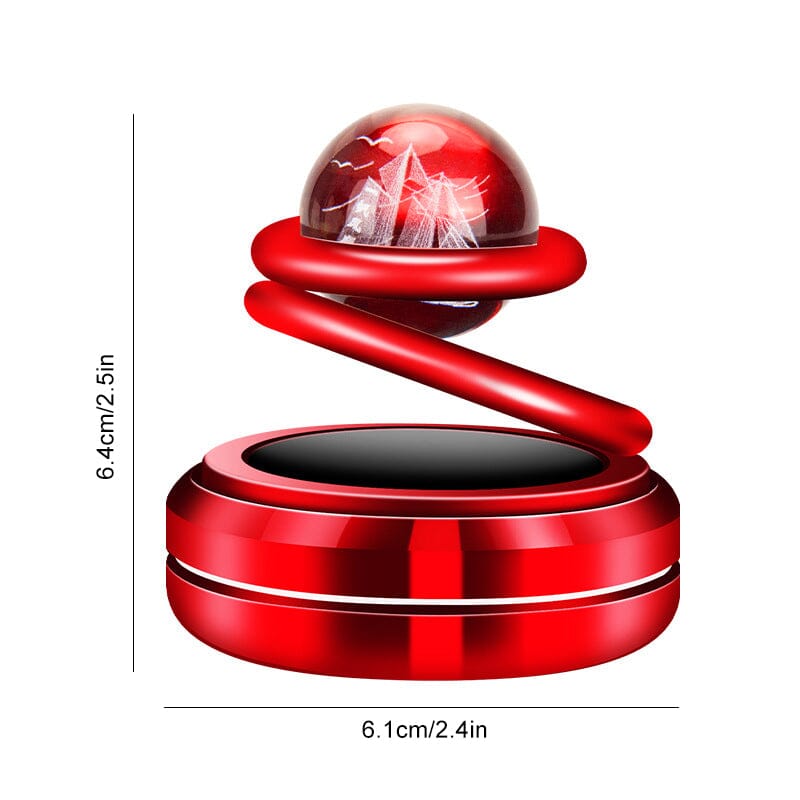 Solar-Powered 360° Rotating Car Air Freshener with Crystal Ball