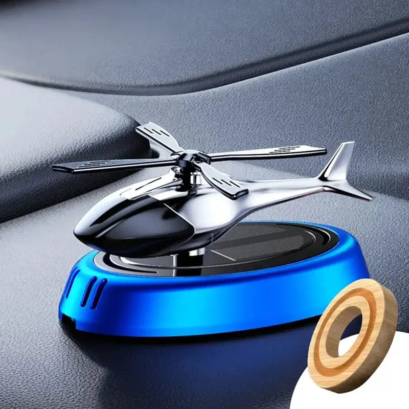 Solar-Powered Helicopter Car Air Freshener with Rotating Aromatherapy Diffuser