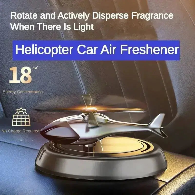 Solar-Powered Helicopter Car Air Freshener with Rotating Aromatherapy Diffuser