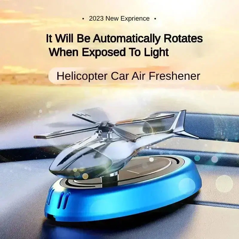 Solar-Powered Helicopter Car Air Freshener with Rotating Aromatherapy Diffuser