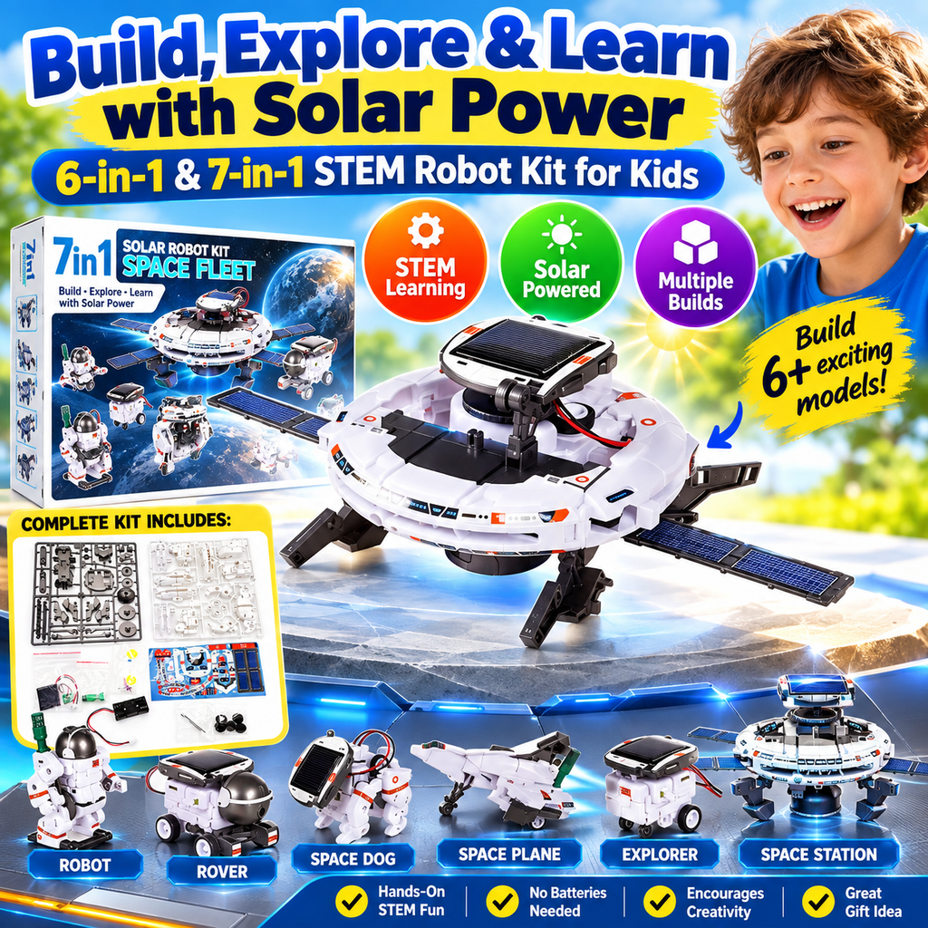 Solar Robot Kit for Kids – 6-in-1 & 7-in-1 STEM Toy