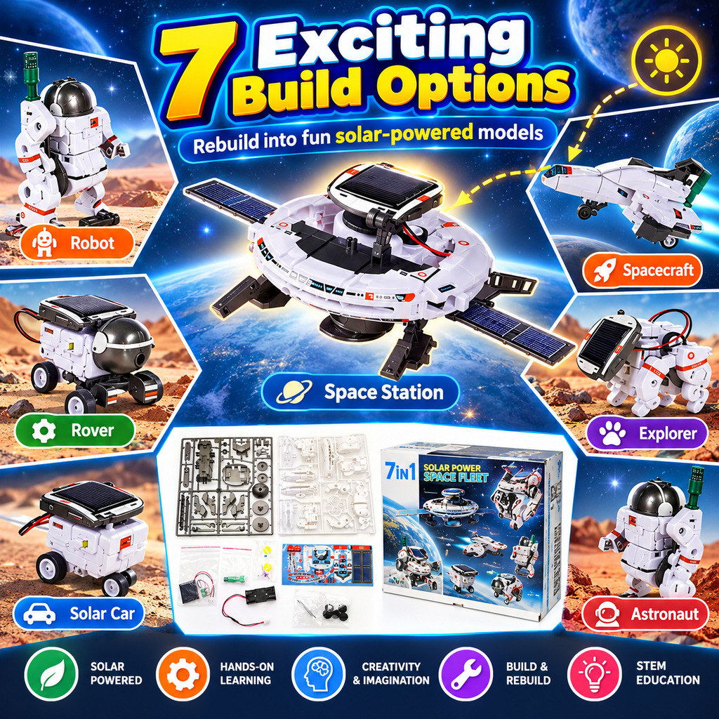 Solar Robot Kit for Kids – 6-in-1 & 7-in-1 STEM Toy