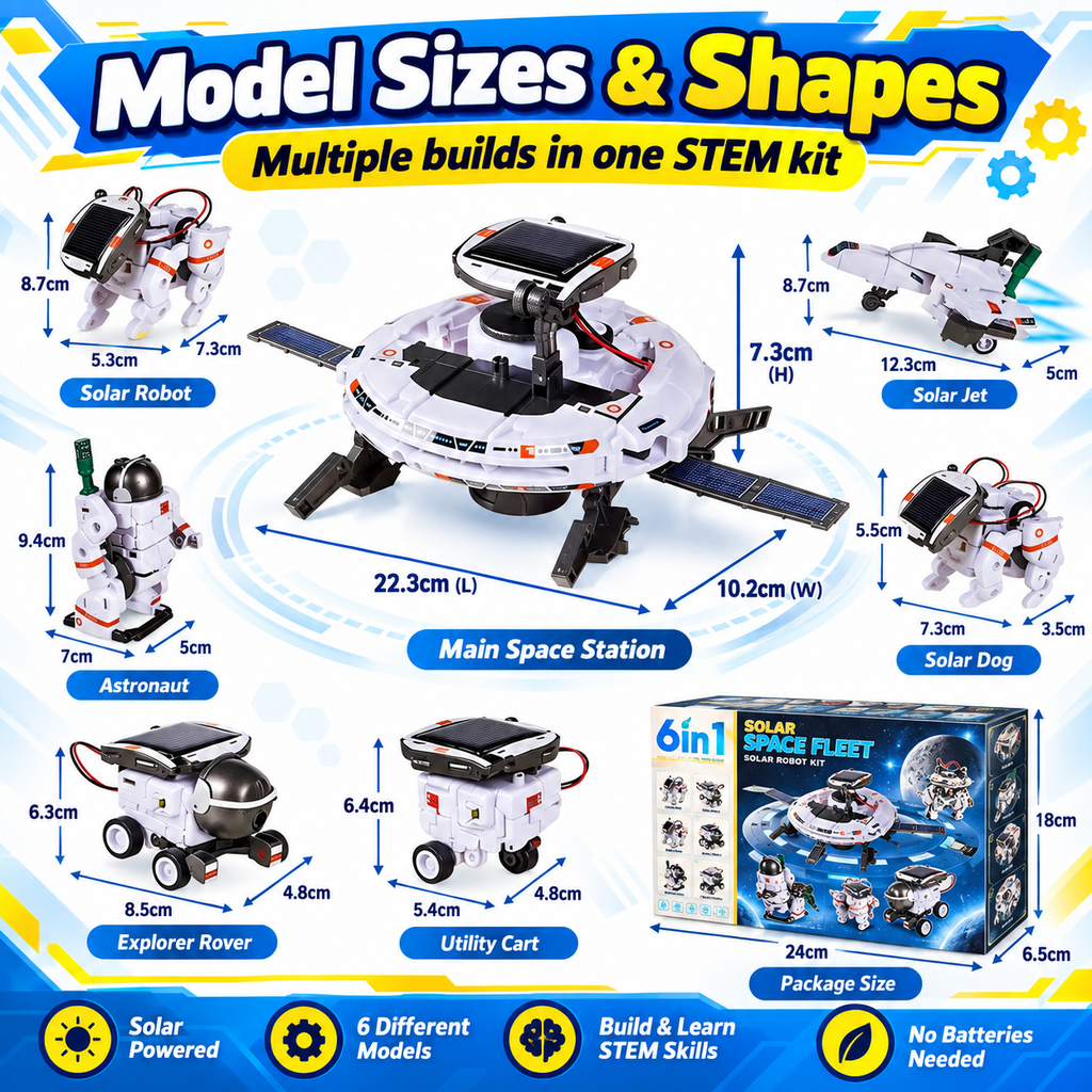 Solar Robot Kit for Kids – 6-in-1 & 7-in-1 STEM Toy