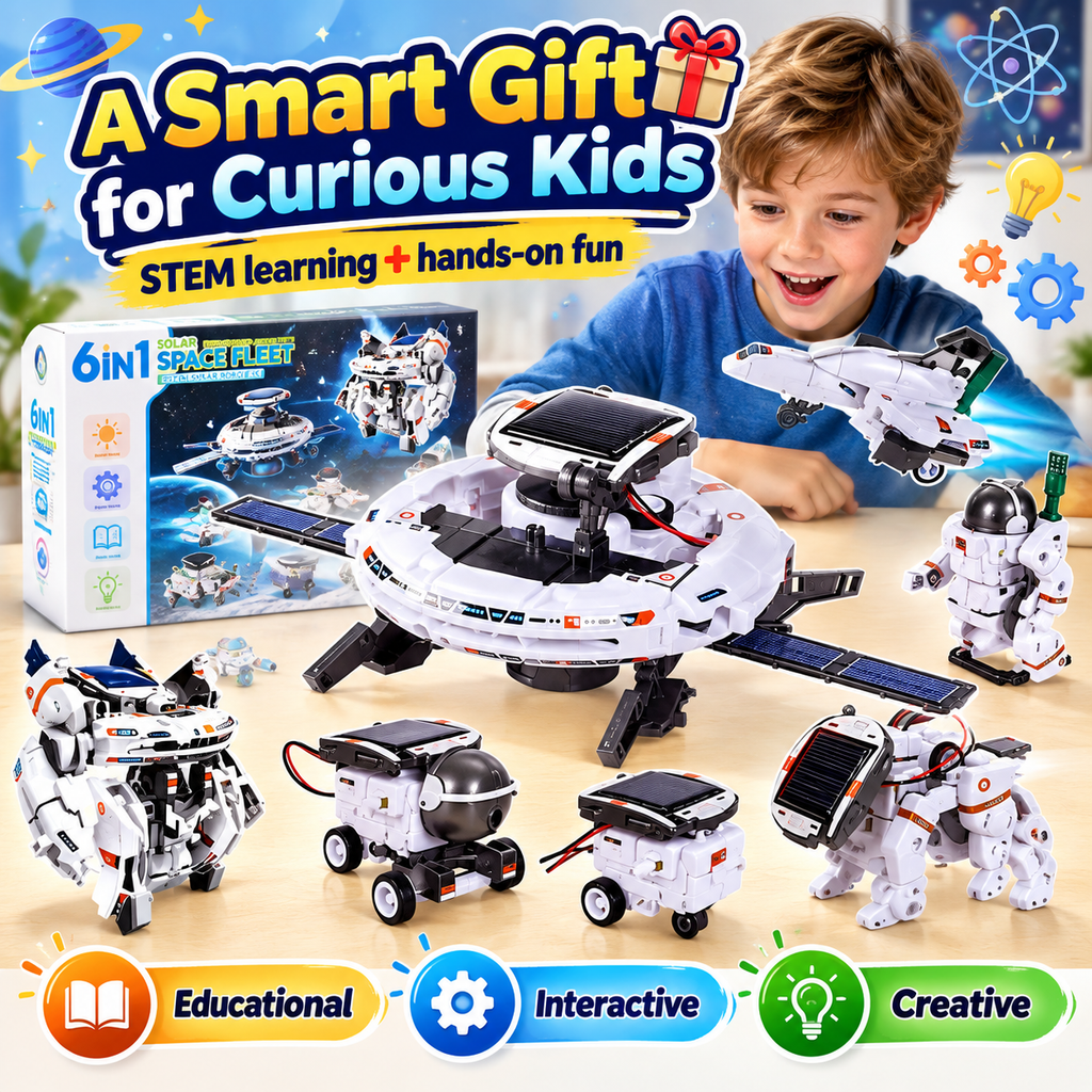 Solar Robot Kit for Kids – 6-in-1 & 7-in-1 STEM Toy