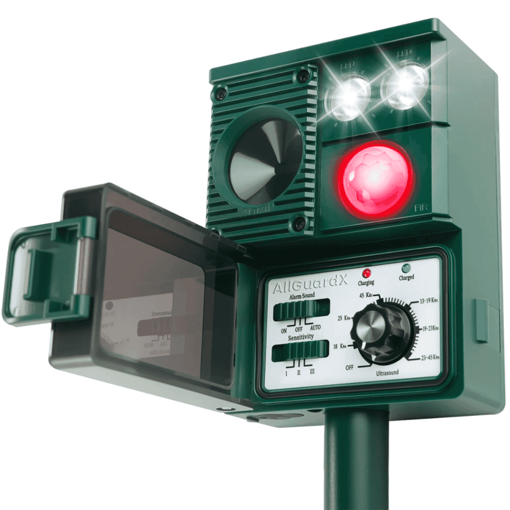 Solar Ultrasonic Animal Deterrent with Motion Sensor and LED Flash