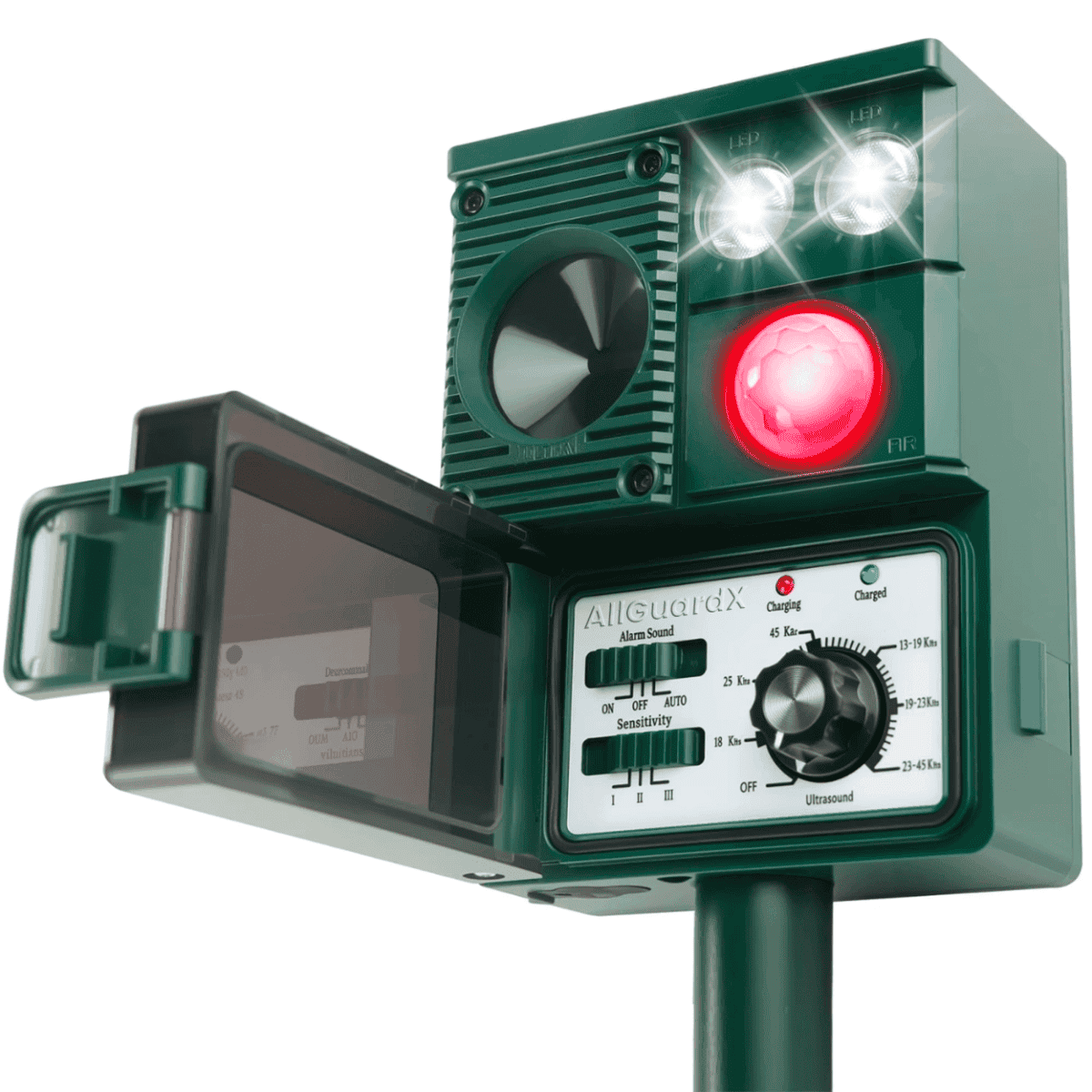 Solar Ultrasonic Animal Deterrent with Motion Sensor and LED Flash