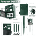 Solar Ultrasonic Animal Deterrent with Motion Sensor and LED Flash
