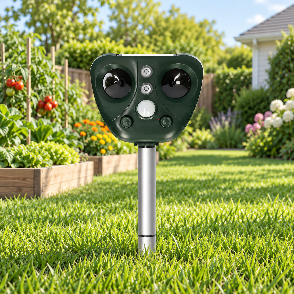 Solar Ultrasonic Bird Repeller Outdoor Garden Yard Pest Control