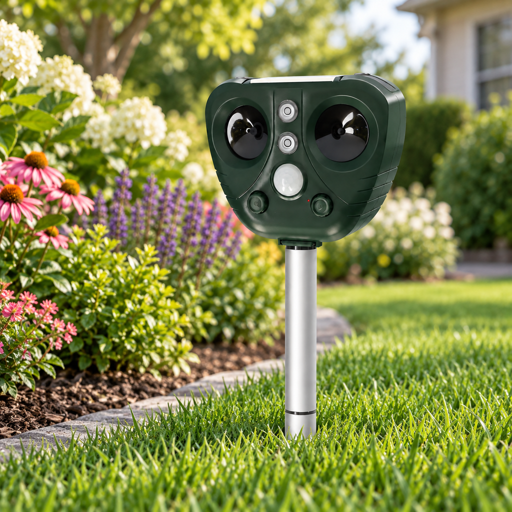 Solar Ultrasonic Bird Repeller Outdoor Garden Yard Pest Control
