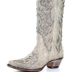 Sparkling pointed-toe boots with colour-block design