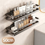 Stainless steel bath shelf without drilling