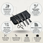 Stainless Steel Hair Scissors Set for Thinning and Cutting (Razor Comb & Case)