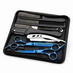 Stainless Steel Hair Scissors Set for Thinning and Cutting (Razor Comb & Case)