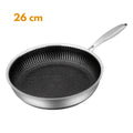 Stainless Steel Pan with Non-Stick Coating & Hexagonal Design