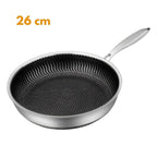 Stainless Steel Pan with Non-Stick Coating & Hexagonal Design
