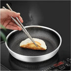 Stainless Steel Pan with Non-Stick Coating & Hexagonal Design