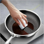 Stainless Steel Pan with Non-Stick Coating & Hexagonal Design