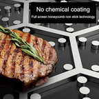 Stainless Steel Pan with Non-Stick Coating & Hexagonal Design