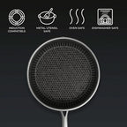 Stainless Steel Pan with Non-Stick Coating & Hexagonal Design