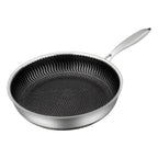 Stainless Steel Pan with Non-Stick Coating & Hexagonal Design