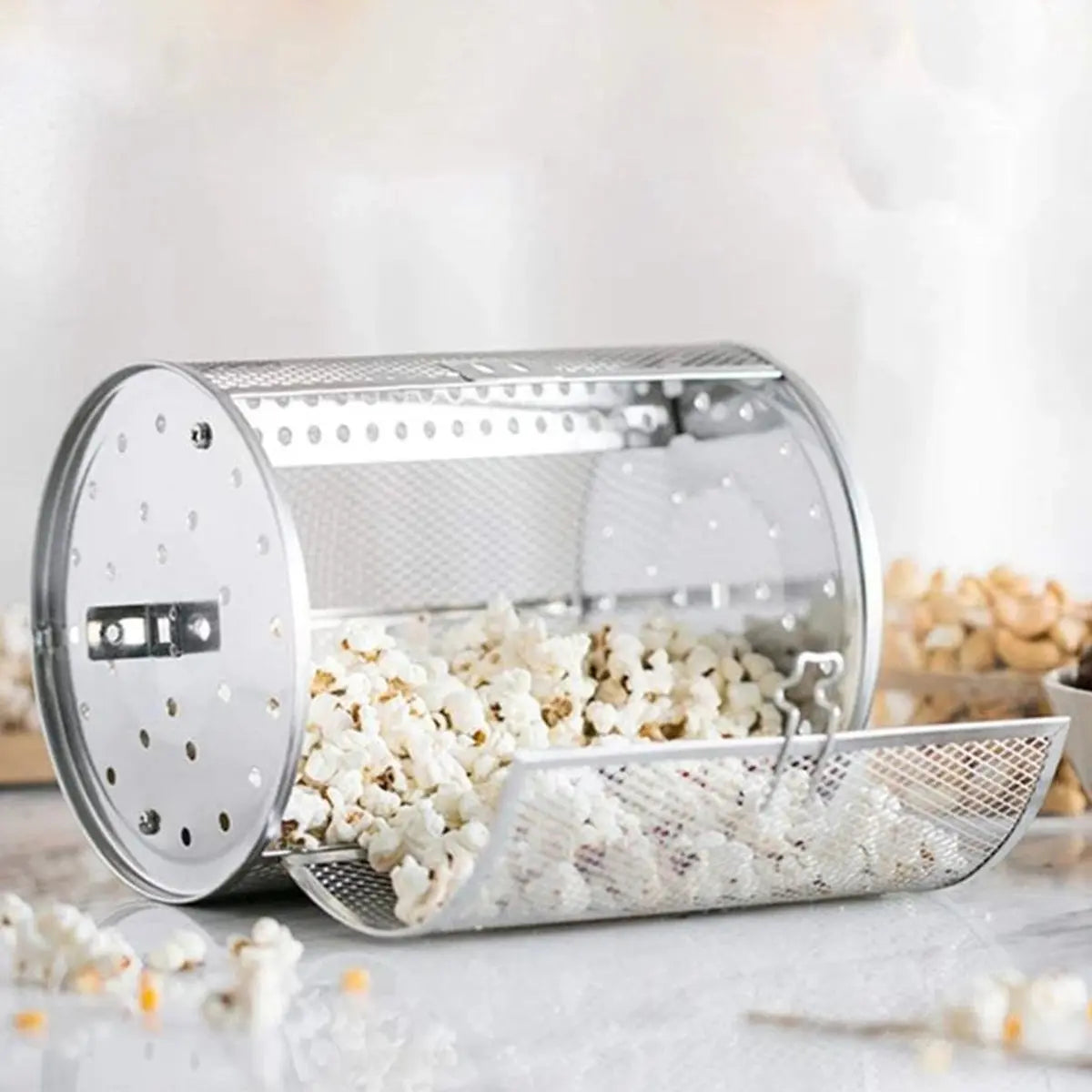 Stainless Steel Rotating Grill Basket – Even & Effortless Cooking