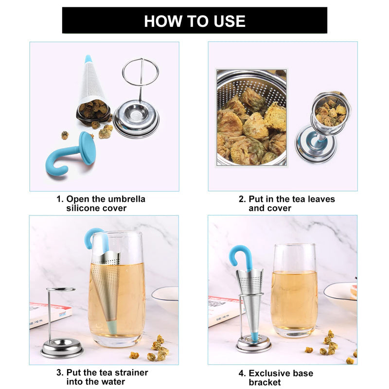 Stainless steel umbrella tea infuser