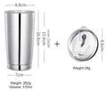 Stainless Steel Vacuum Insulated Travel Mug with Reusable Straw and Crystal Clear Lid