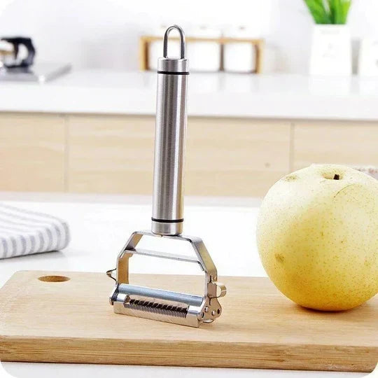 Stainless Steel Vegetable Peeler and Julienne Cutter, Double-Edged Blades