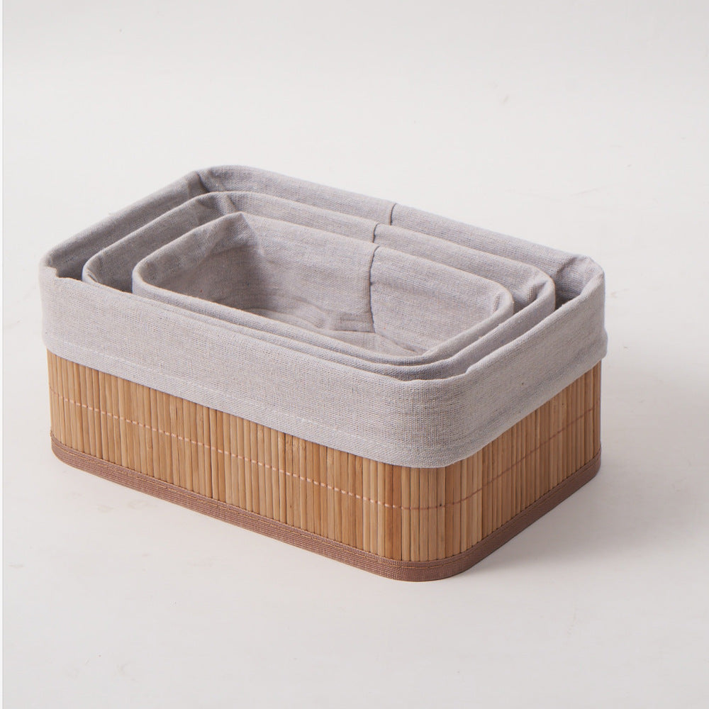 Storage Baskets with Decorative Fabric Insert