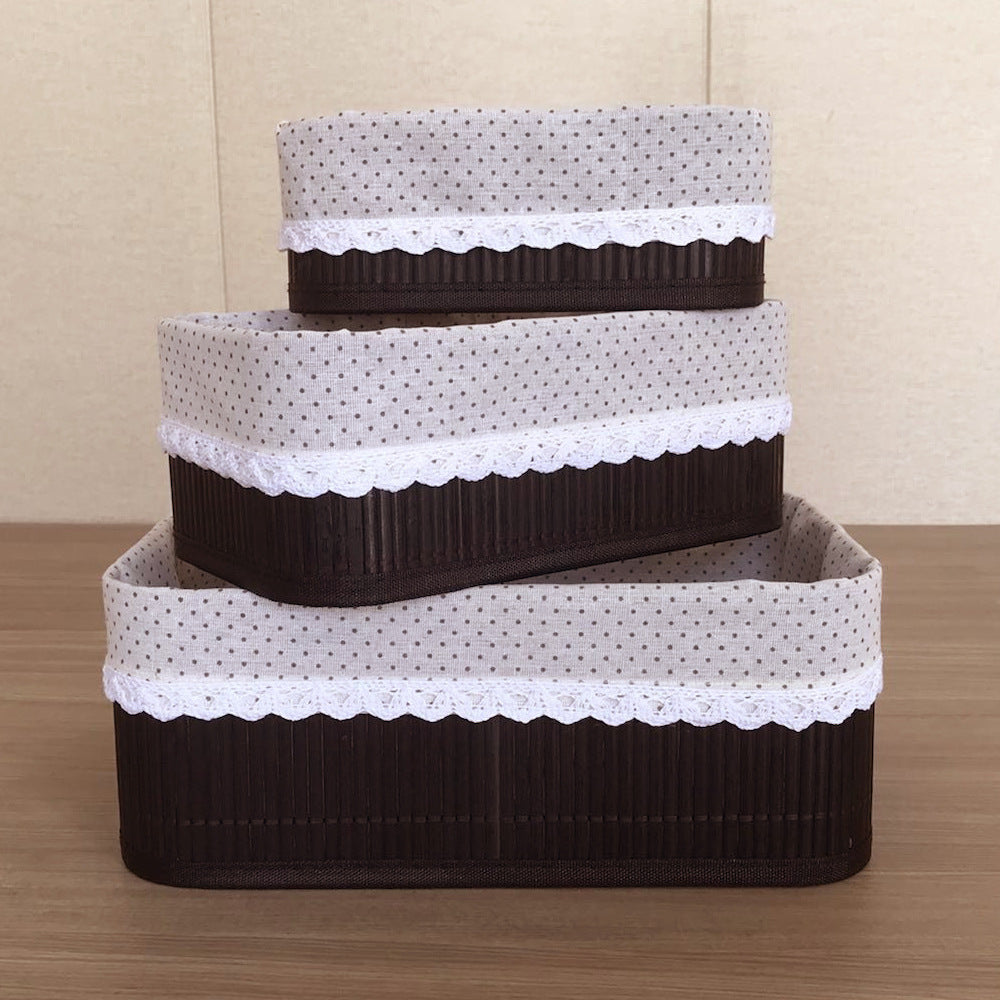 Storage Baskets with Decorative Fabric Insert