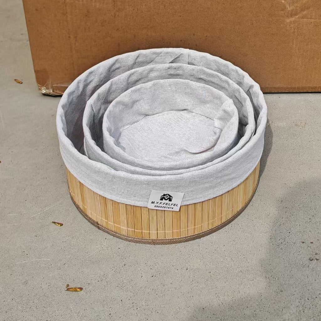 Storage Baskets with Decorative Fabric Insert
