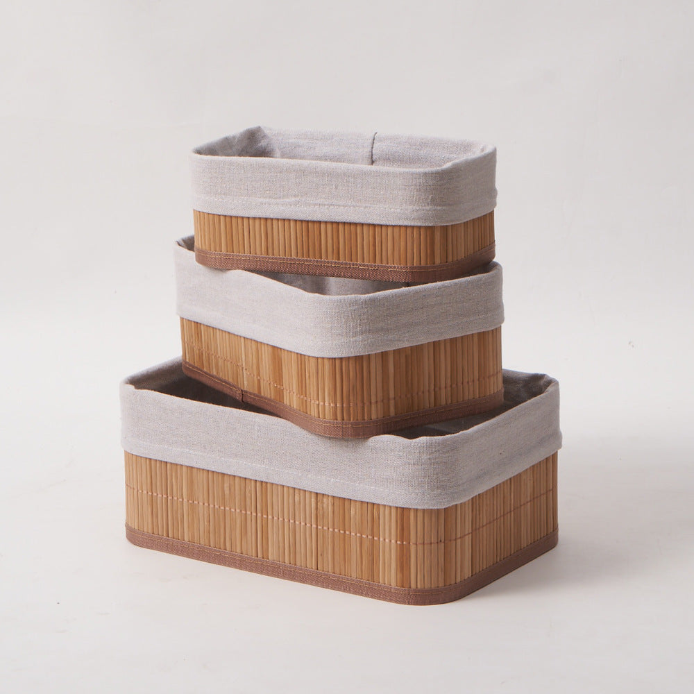 Storage Baskets with Decorative Fabric Insert