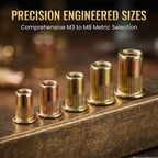 Boneroshop Carbon Steel Open End Rivet Nut Kit