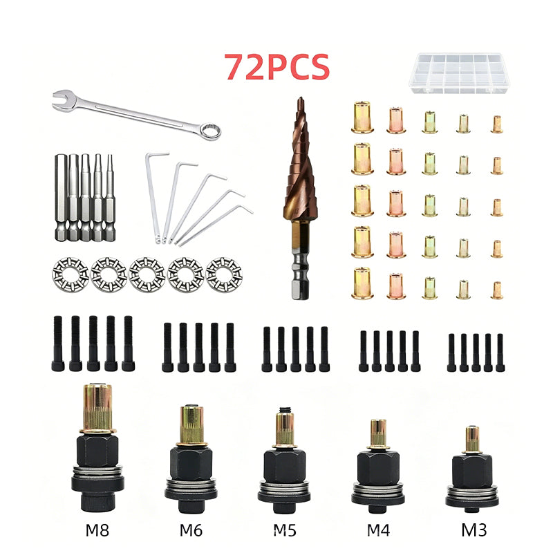 Boneroshop Carbon Steel Open End Rivet Nut Kit