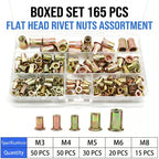 Boneroshop Carbon Steel Open End Rivet Nut Kit