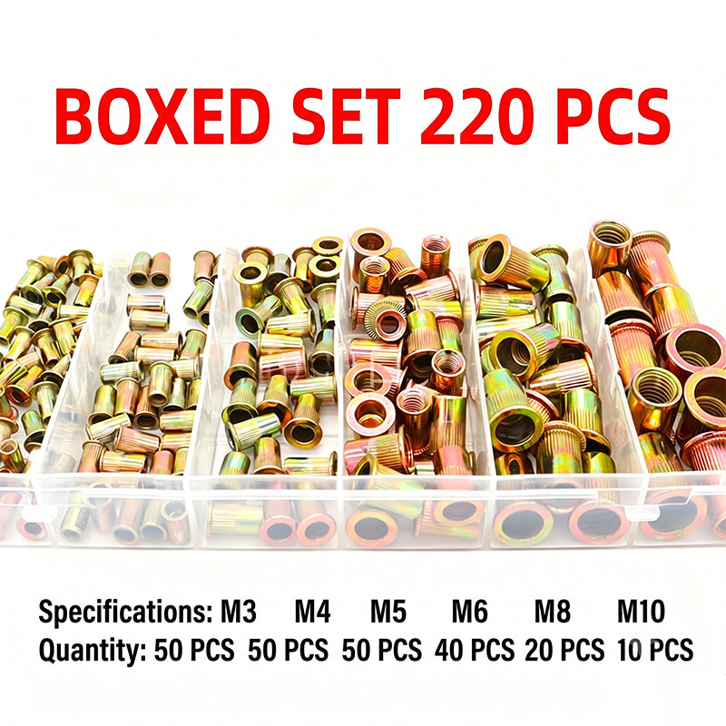 Boneroshop Carbon Steel Open End Rivet Nut Kit