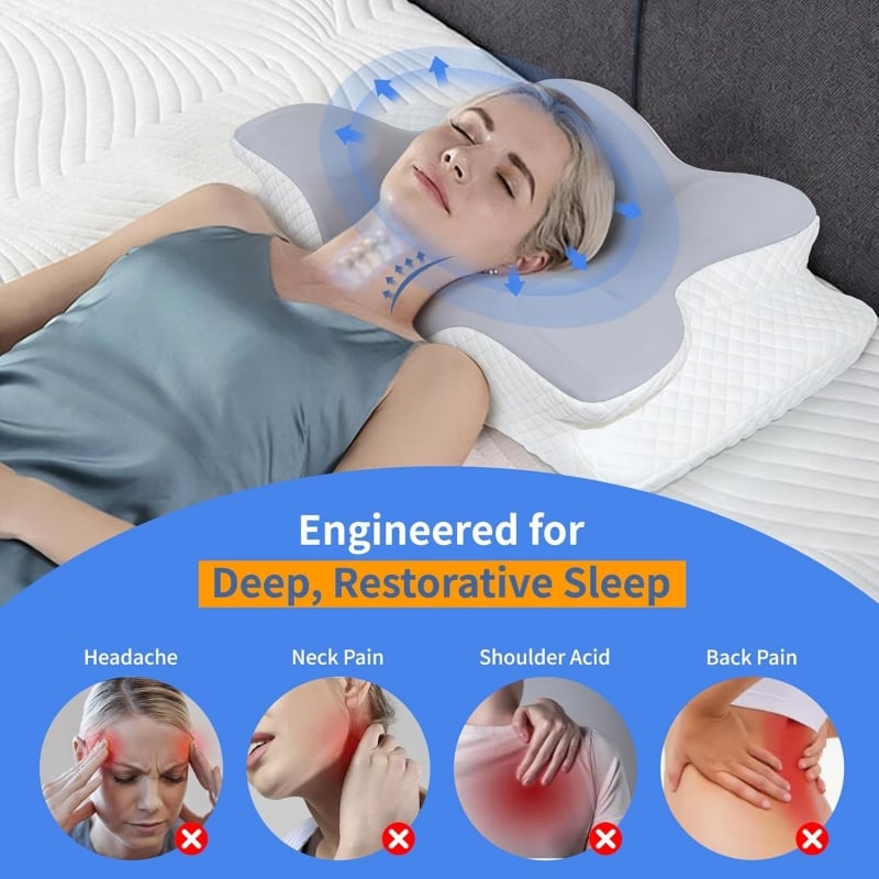 Boneroshop Cervical Neck Pain Memory Foam Pillow