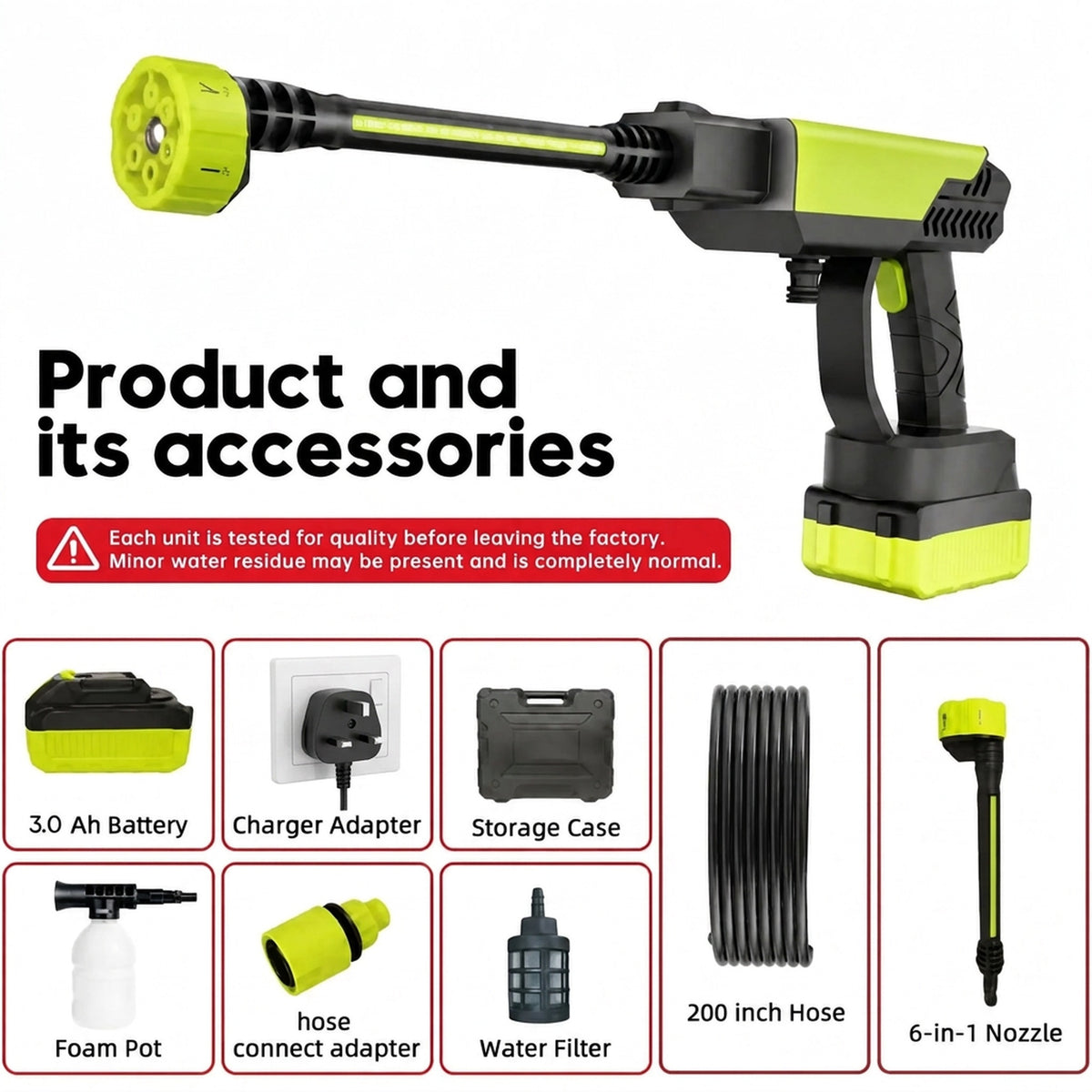Boneroshop Cordless Pressure Washer Gun