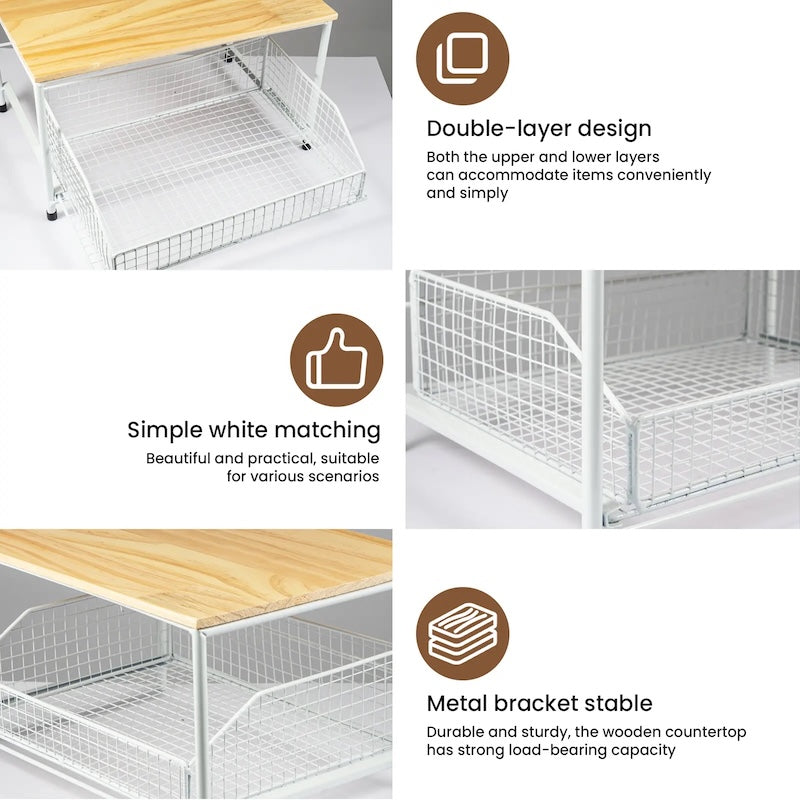 Boneroshop Kitchen Countertop Organiser With Drawers