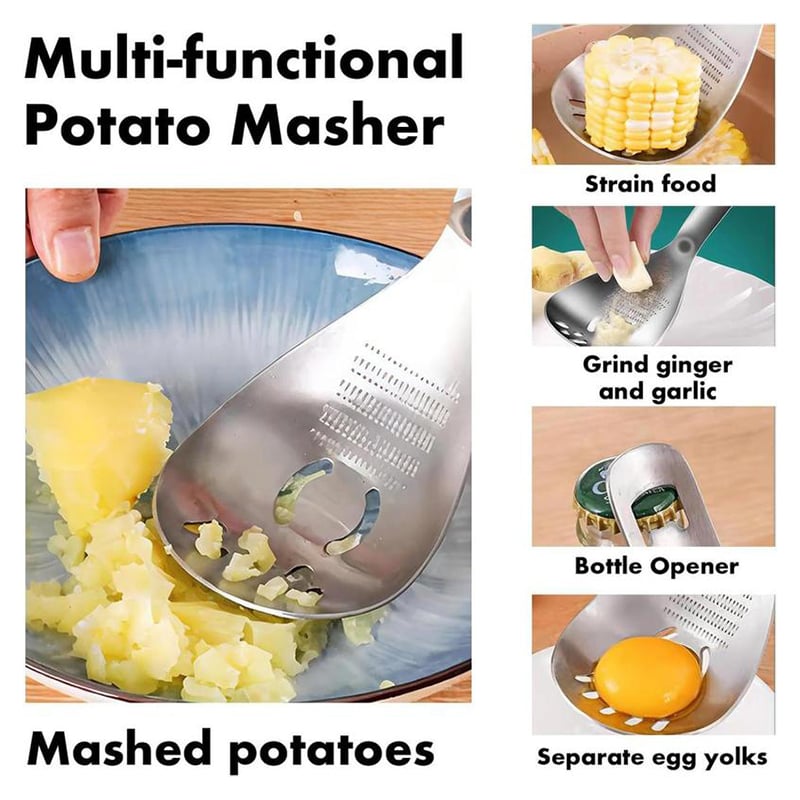 Boneroshop Multifunction Stainless Steel Cooking Grater Spoon