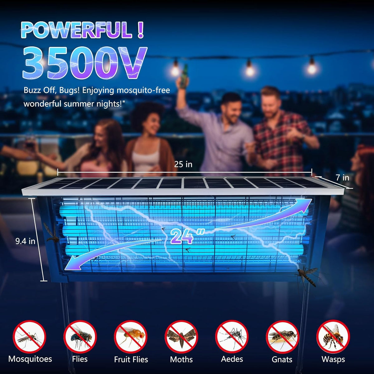 Boneroshop Powerful Solar Outdoor Bug Zapper