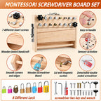 Boneroshop Wooden Screwdriver Lock & Key Activity Board