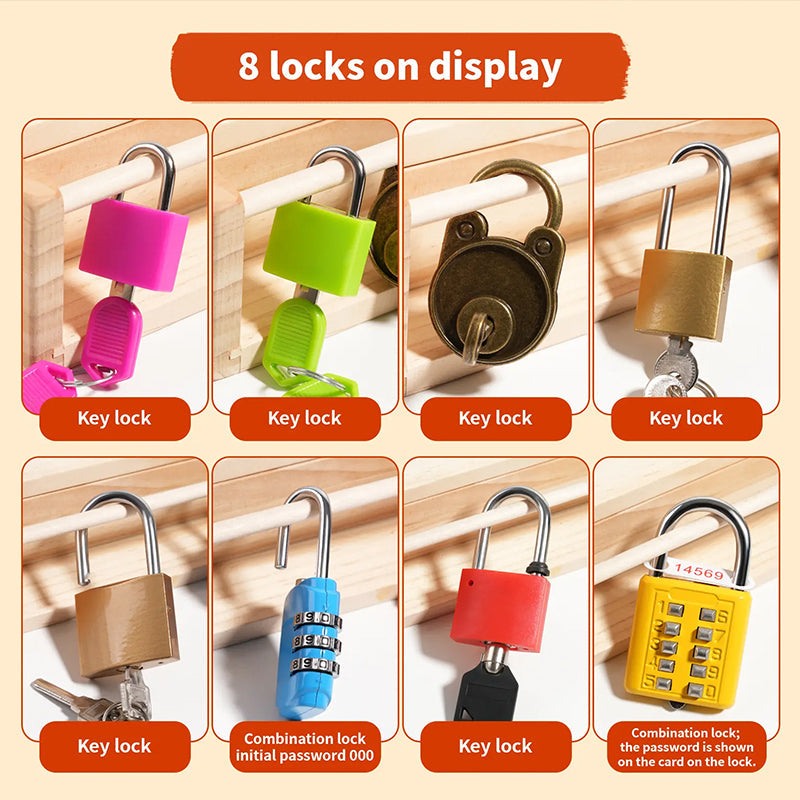 Boneroshop Wooden Screwdriver Lock & Key Activity Board