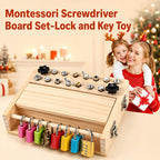 Boneroshop Wooden Screwdriver Lock & Key Activity Board