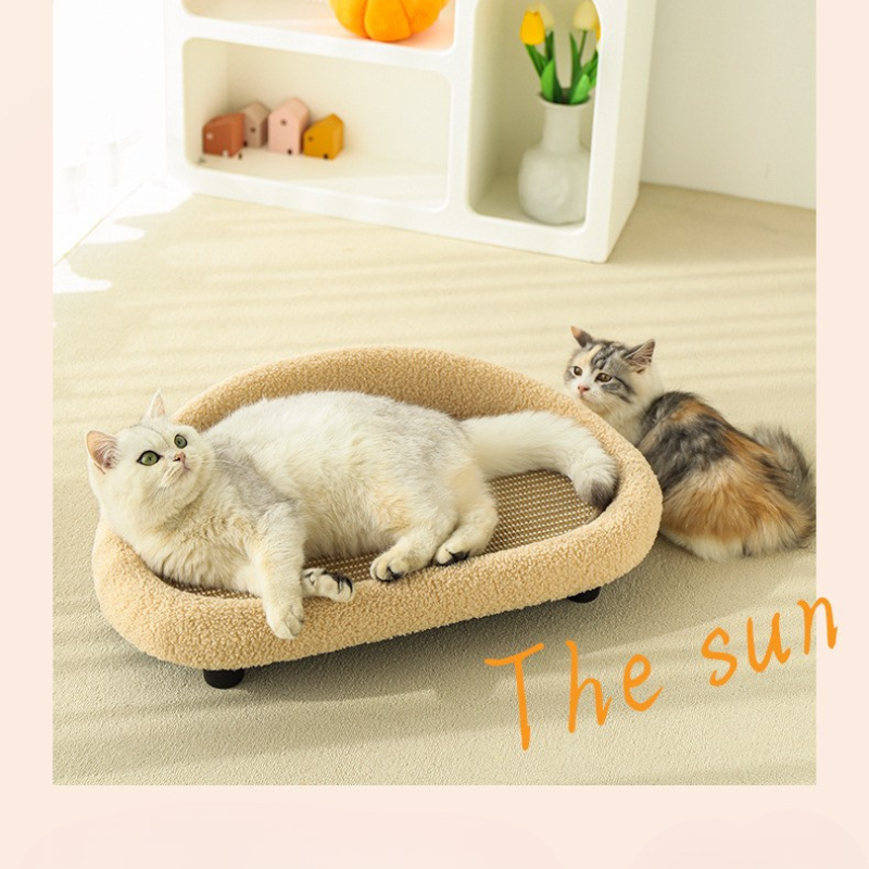 Stylish Cat Bed with Scratching Area & Cuddly Pillow