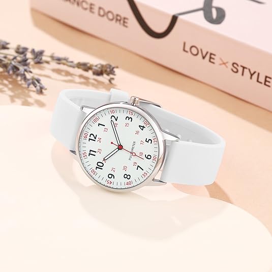 Stylish Women's Clip-On Fob Watch – Waterproof Silicone Nurse Watch in Elegant Colours
