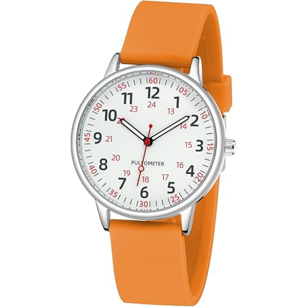 Stylish Women's Clip-On Fob Watch – Waterproof Silicone Nurse Watch in Elegant Colours
